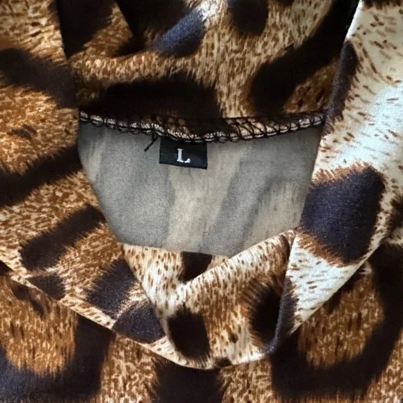 New! Privé x SHEIN Leopard Print Skinny Bodysuit Size Large - Picture 9 of 12